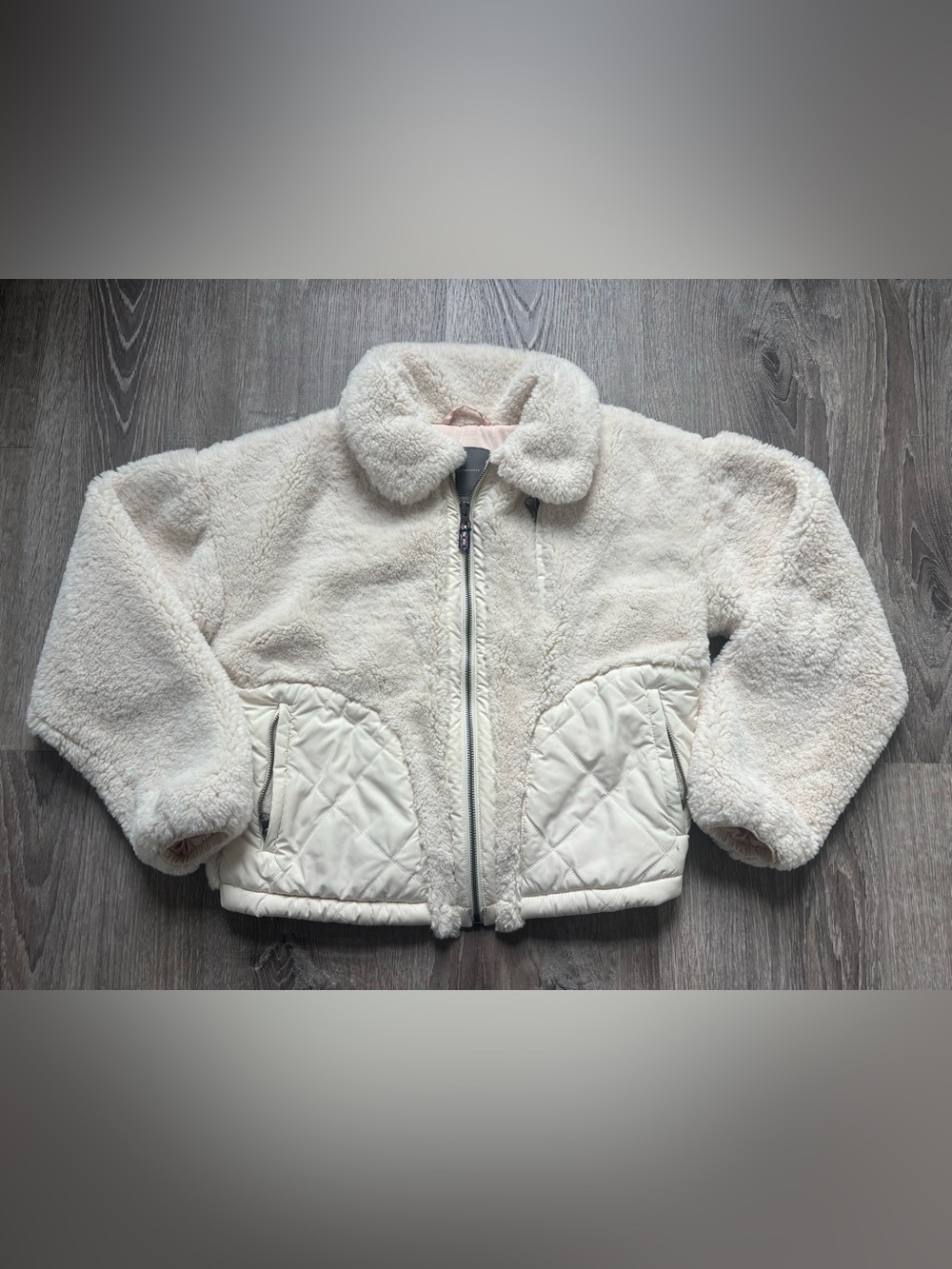 Anthropologie Women’s Cream Sherpa Puffer Jacket Size XS